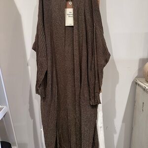 Zara Shimmering Bronze Long Lightweight  Cardigan